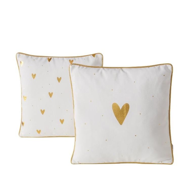 Boltze, poduszka dekoracyjna z metaliczną lamówką, Dilara, 45-45 cm