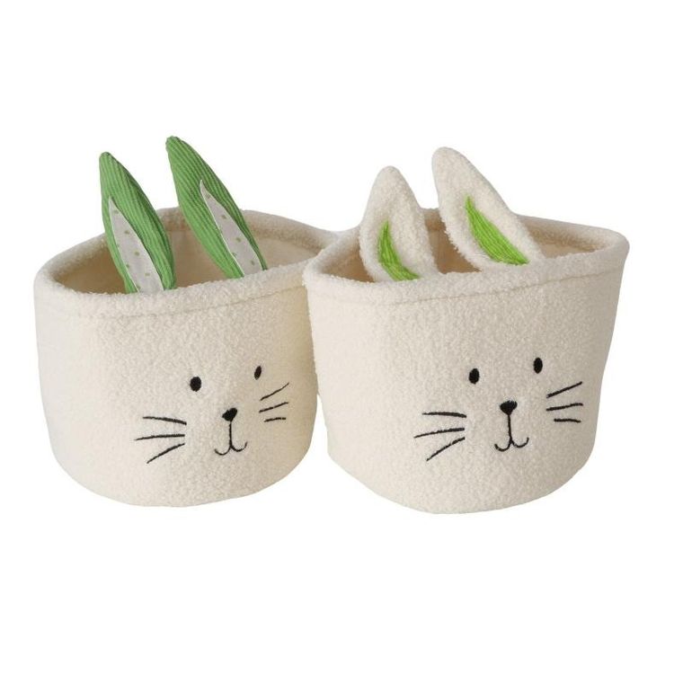 Boltze, tekstylny koszyk na drobiazgi, Nikkel, z motywem królika