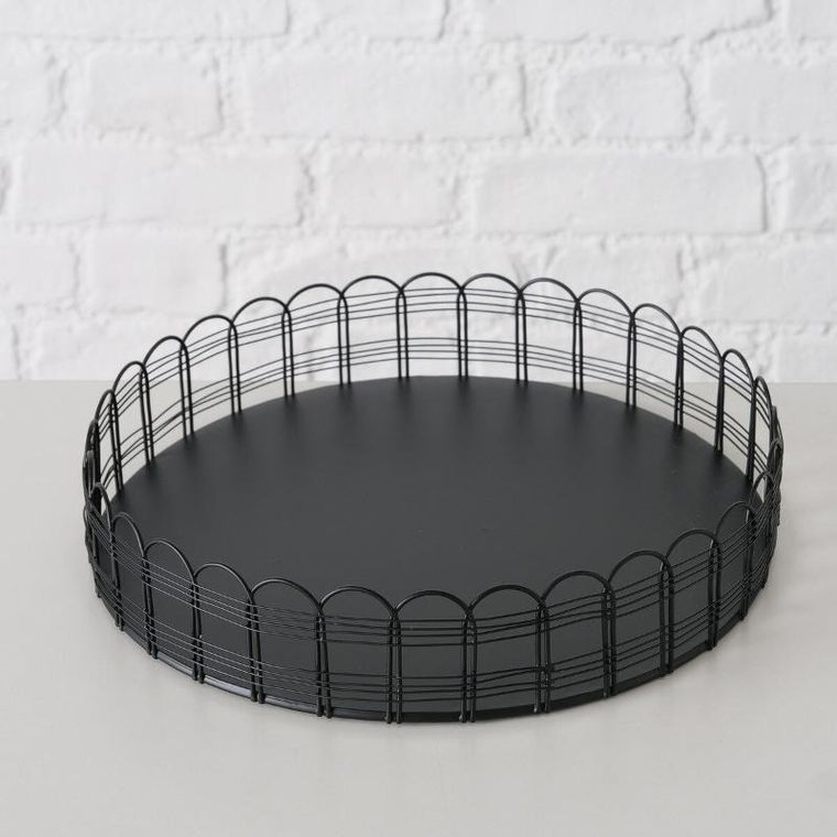 Boltze, Weiry, metalowe tace, średnica 25-31 cm, 2 szt.