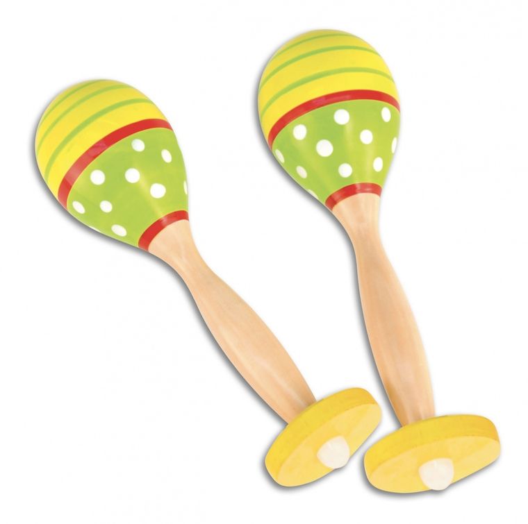 Bontempi Play, grzechotki, drewniane, kolorowe, 2 szt.