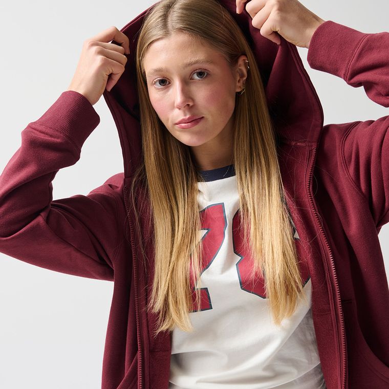 Bordowe spodnie dresowe unisex z szerokimi nogawkami NOWEAR