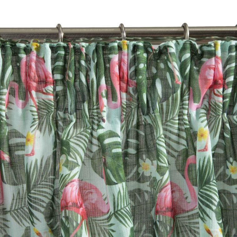 Botanic, zasłona, zdobiona koronką i nadrukiem, 140-250 cm