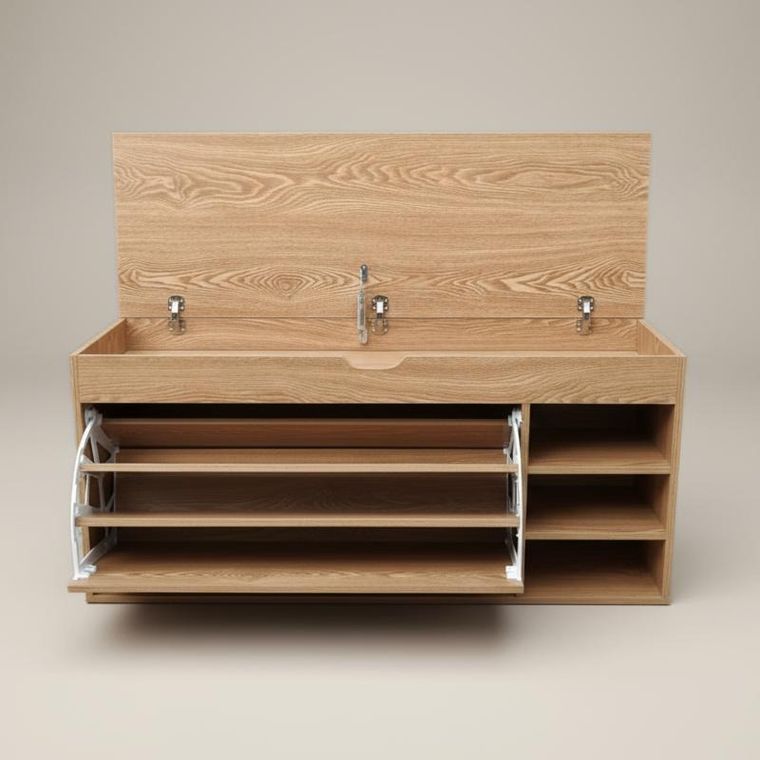 Boximo, Gradia, szafka na buty z siedziskiem i wysuwanymi półkami, 100-34-50 cm