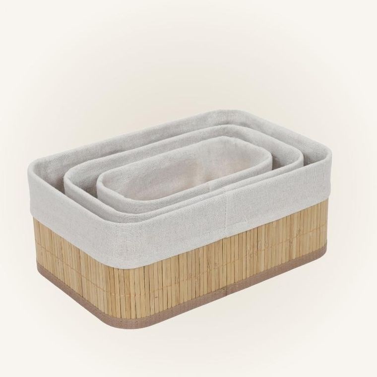 Boximo, Vinno, zestaw bambusowych koszyków do przechowywania