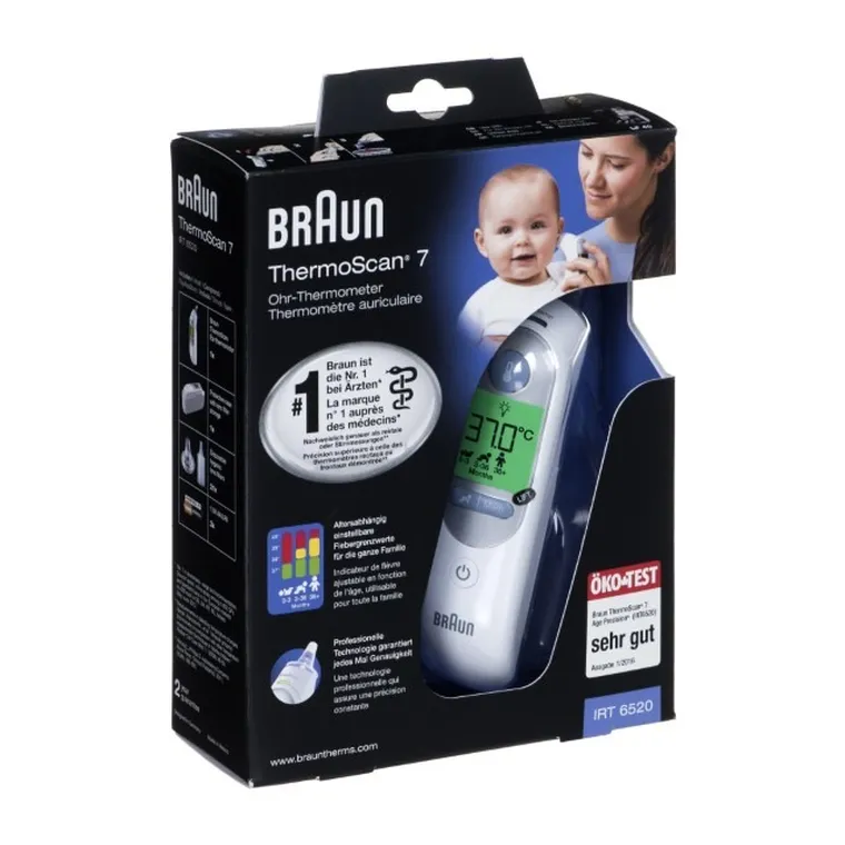 Braun, ThermoScan 7, termometr elektroniczny do ucha, IRT6520