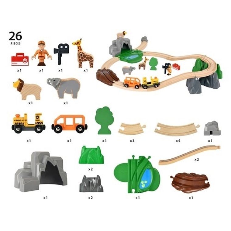 Brio World, Safari, kolejka, zabawka drewniana