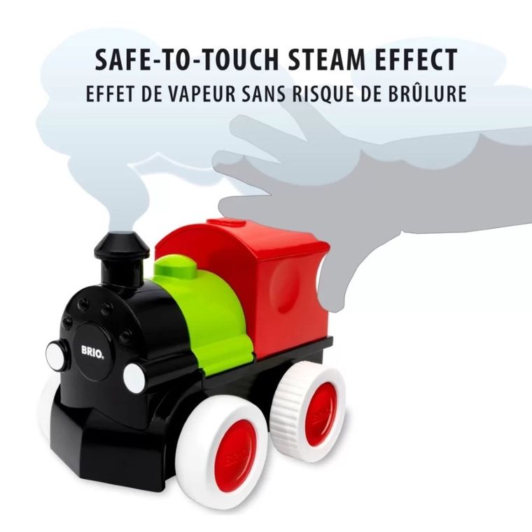 Brio World, Steam & Go Train, drewniana lokomotywa z parą