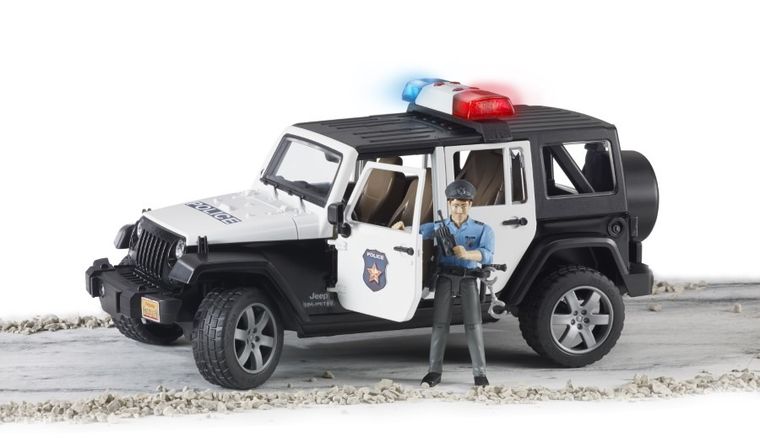 Bruder, Jeep Wrangler Unlimited Rubicon policyjny z figurką policjanta