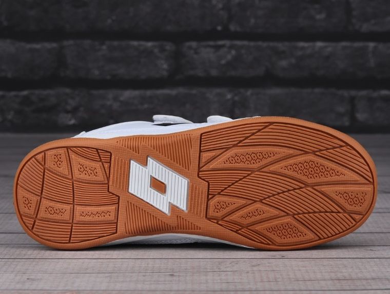 Buty piłkarskie dziecięce, halowe, białe, Lotto Pacer K