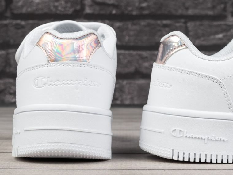Buty sportowe dziewczęce, białe, Champion Rebound Platform Glitter