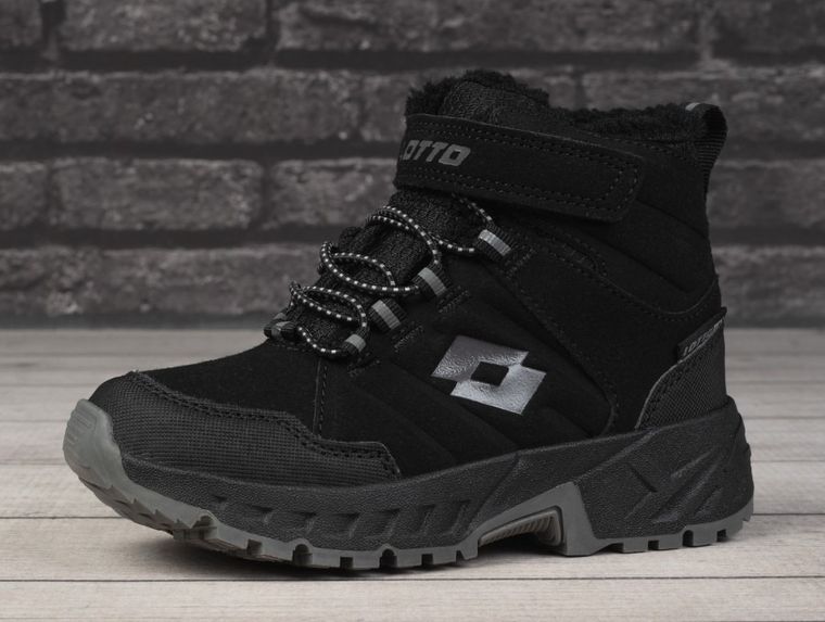 Buty zimowe dziecięce, czarne, Lotto Ketcham Tex K
