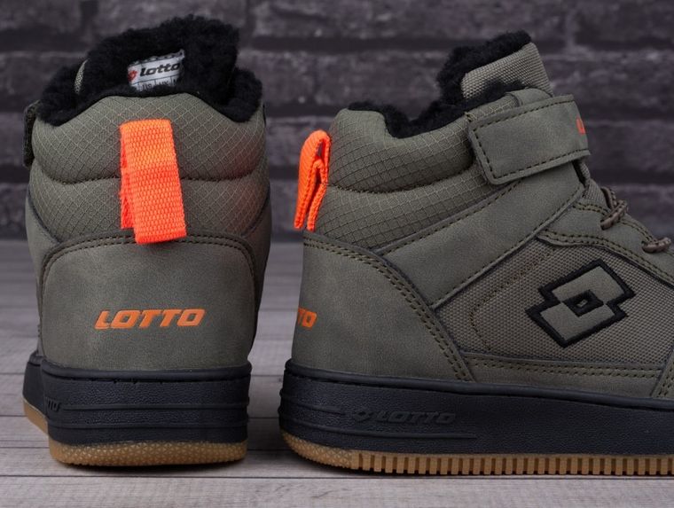 Buty zimowe dziecięce, ocieplane, khaki, Lotto Prehna Fur K