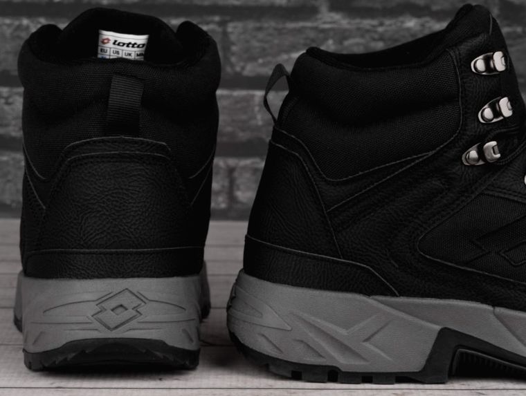 Buty zimowe męskie, czarne, Lotto Woodlark Mid