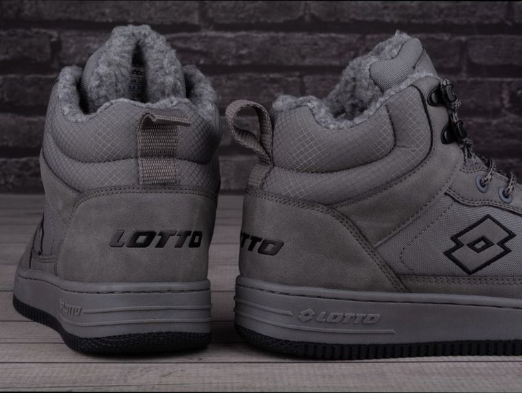 Buty zimowe męskie, ocieplane, szare, Lotto Prehna Fur
