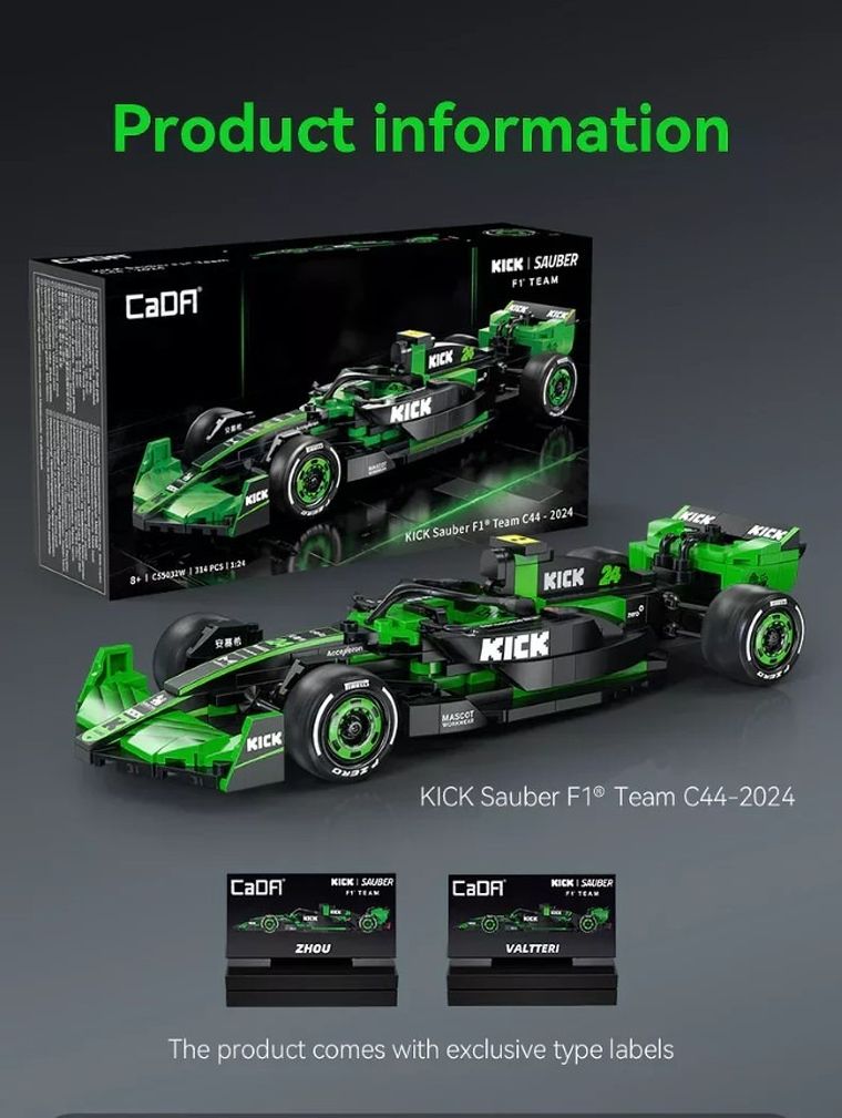 Cada, F1 Kick Sauber, pojazd, klocki konstrukcyjne, 314 elementów