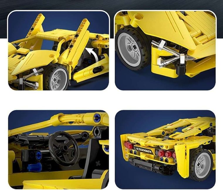 Cada, Lightning Sports Car z napędem Pull-back, klocki konstrukcyjne, pojazd, 357 elementów