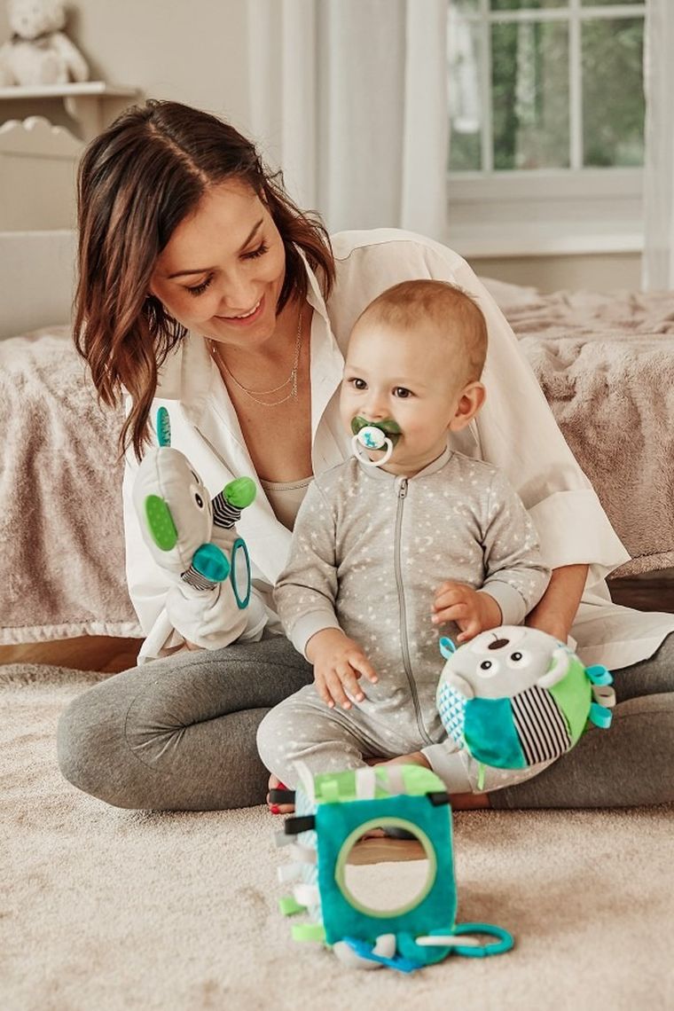 Canpol babies, Bears, pluszowa kostka sensoryczna, 12-12-12 cm