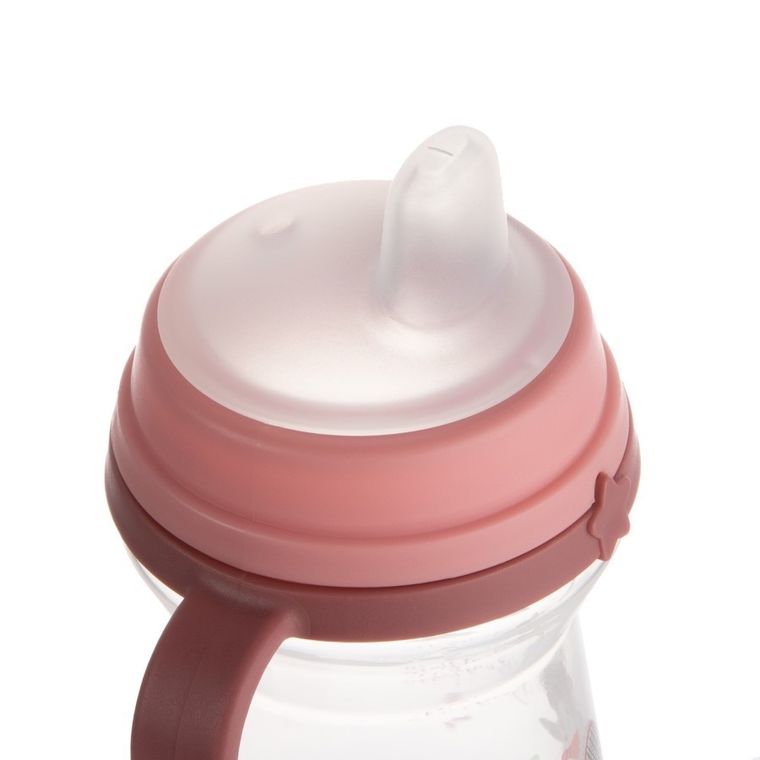 Canpol babies, Bonjour, FirstCup, kubek z silikonowym ustnikiem, różowy, 250 ml