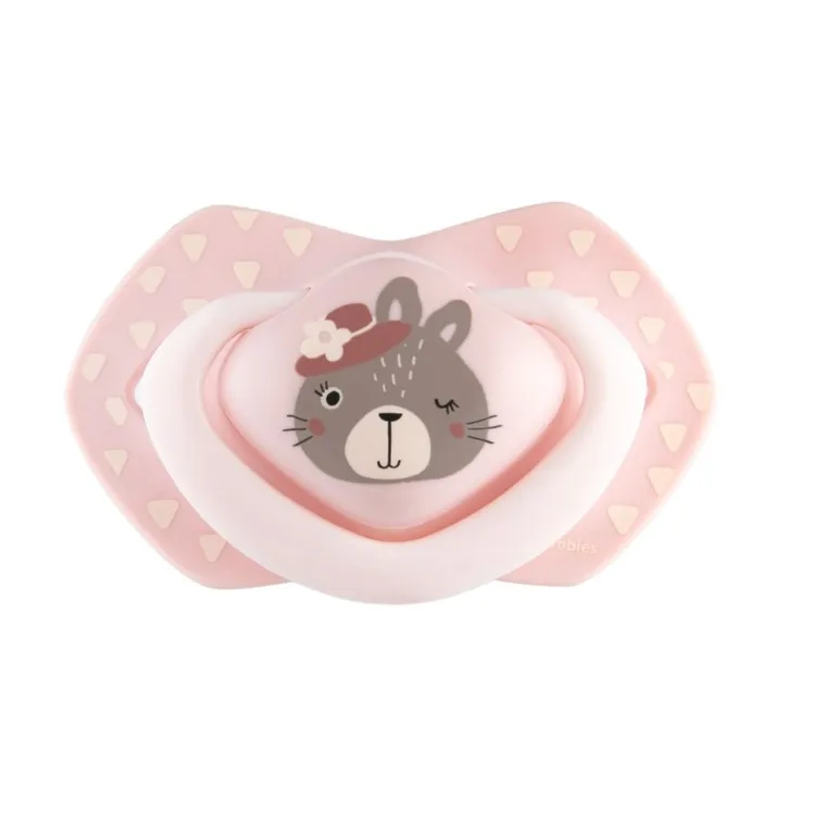 Canpol babies, Bonjour Paris, smoczek uspokajający, silikonowy, symetryczny, 6-18m, 2 szt., różowy