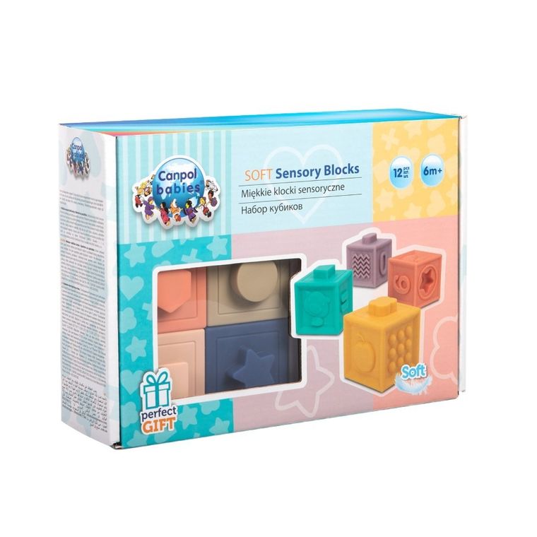 Canpol babies, miękkie klocki sensoryczne, 12 szt.