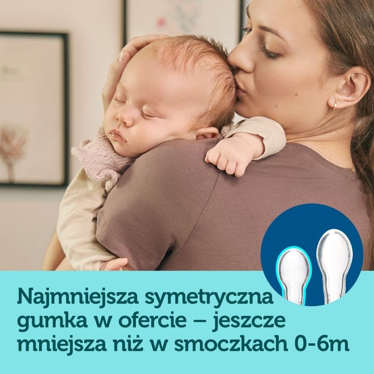Canpol babies, Mini, smoczek uspokajający, silikonowy, symetryczny, różowy, 0-2m, 2 szt.