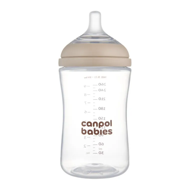 Canpol babies, Natural Shape, butelka ze smoczkiem dwustrefowym, 260 ml