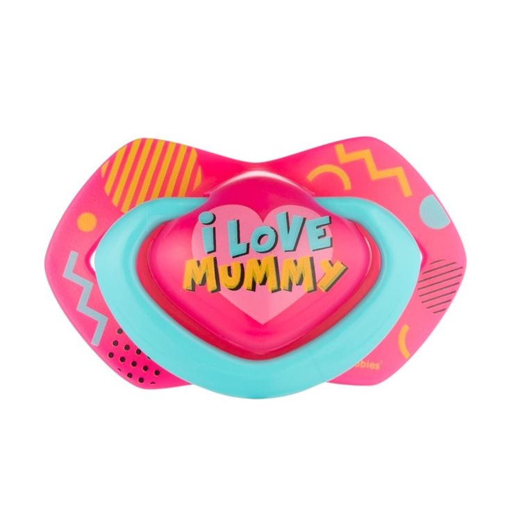 Canpol babies, Neon Love, smoczek uspokajający, silikonowy, symetryczny, 6-18m, 2 szt., różowy