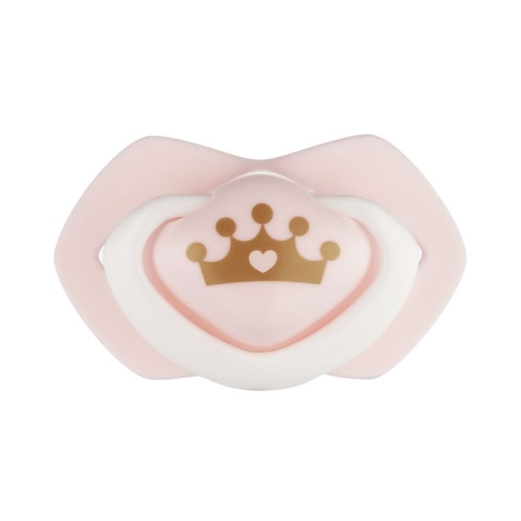 Canpol babies, Royal Baby, smoczek uspokajający, silikonowy, symetryczny, 0-6m, 2 szt., różowy