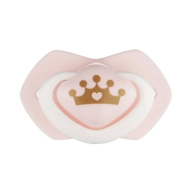 Canpol babies, Royal Baby, smoczek uspokajający, silikonowy, symetryczny, 6-18m, 2 szt., różowy