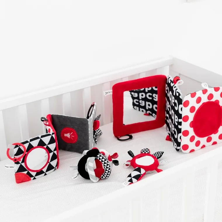 Canpol Babies, Sensory Toys, zabawka kontrastowa z piszczkiem i lusterkiem