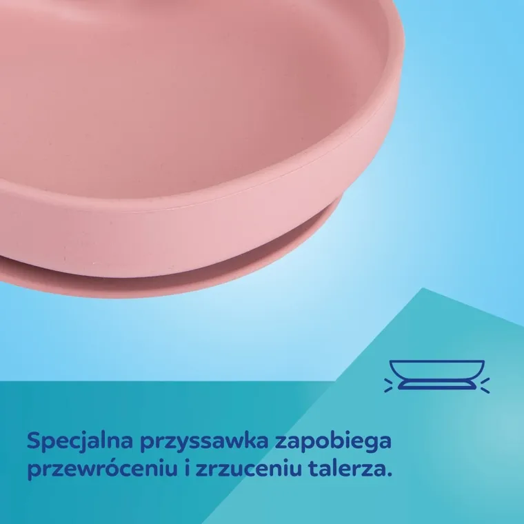 Canpol babies, Serce, talerz silikonowy z przyssawką, beżowy