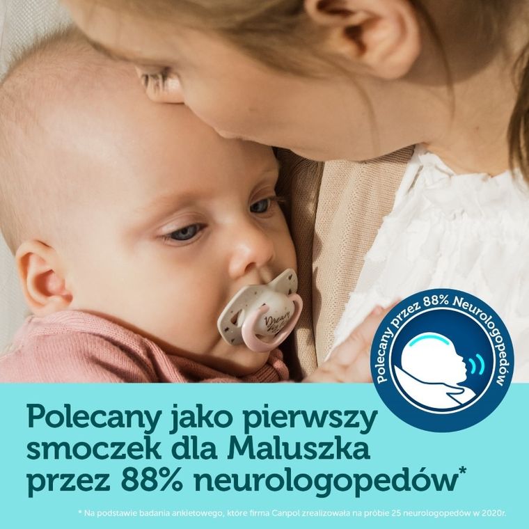 Canpol babies, Sleepy Koala, smoczek uspokajający, silikonowy, symetryczny, 18m+, 2 szt., niebieski