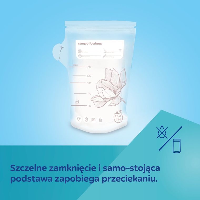 Canpol babies, torebki do przechowywania pokarmu, 150 ml, 2-25 szt.
