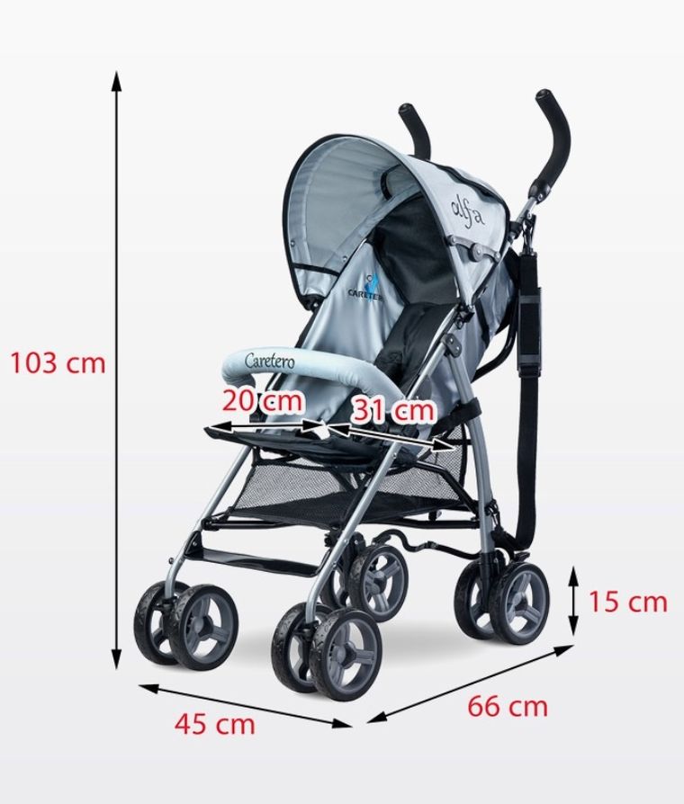 Caretero, Alfa, wózek spacerowy, Beige