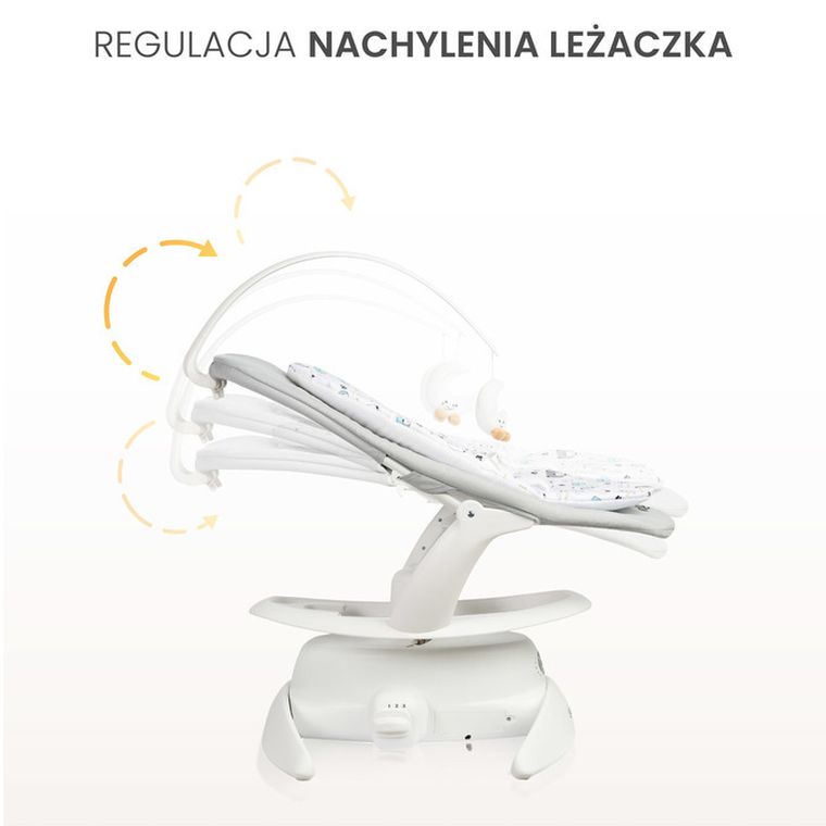 Caretero, Noco, elektryczny leżaczek i bujaczek 2w1, grey