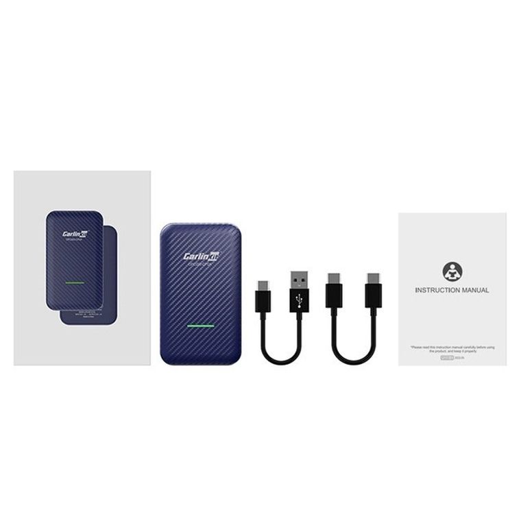 Carlinkit, adapter, 4.0, bezprzewodowy, moduł Android Auto & Apple CarPlay, niebieski