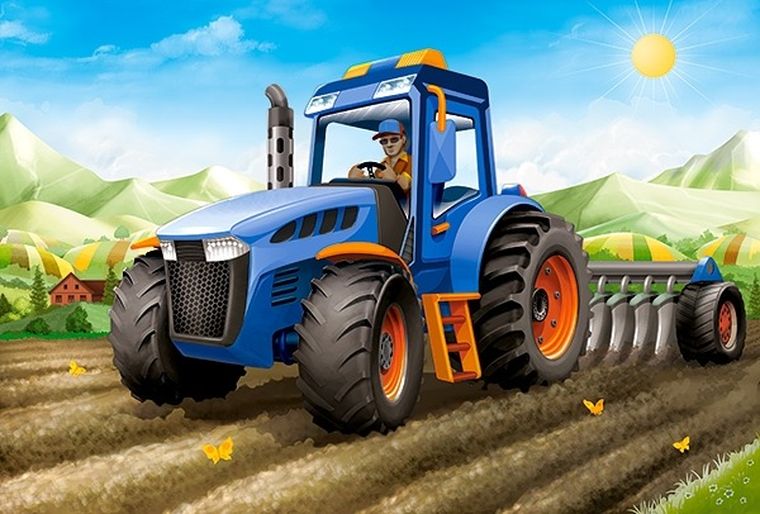 Castorland, Agricultural Machines, puzzle 4-1, 8-12-15-20 elementów, 55 elementów