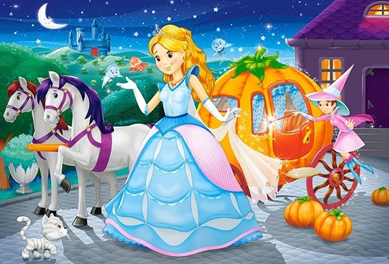 Castorland, Beautiful Fairy Tales, puzzle 4w1, 8-12-15-20 elementów