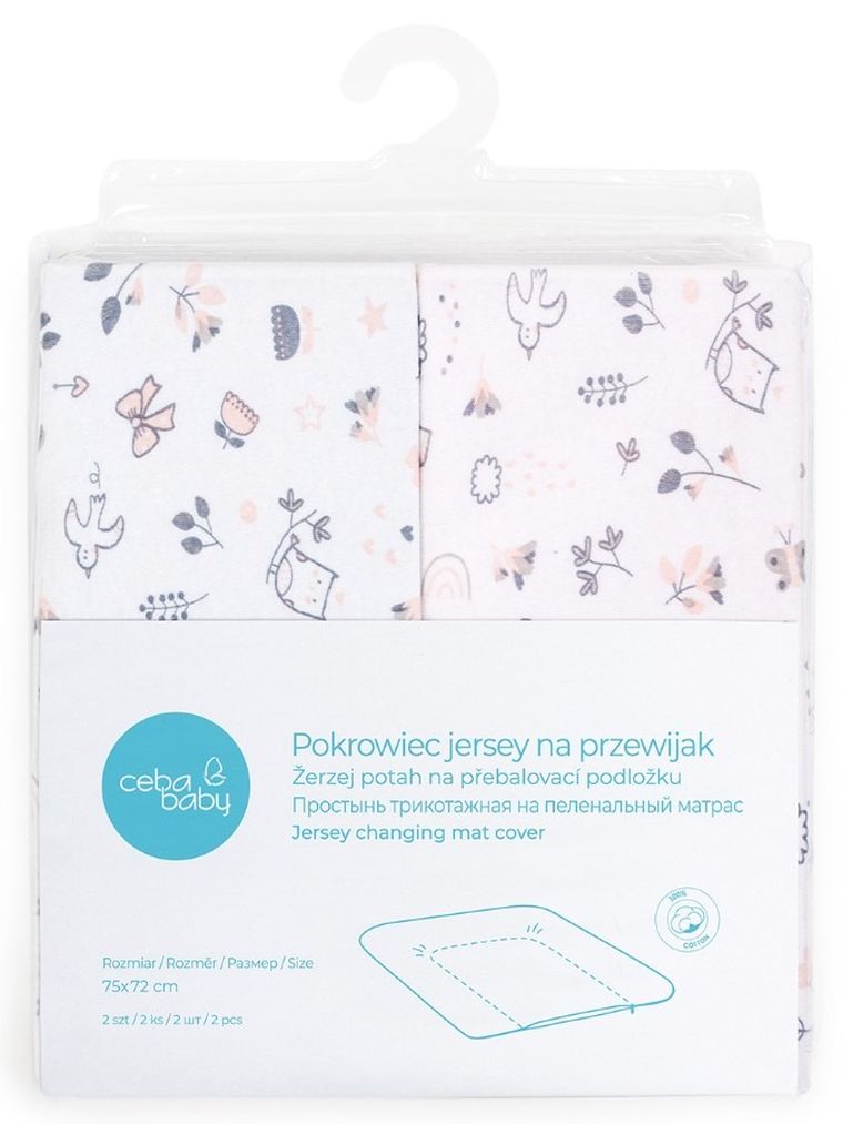 Ceba Baby, Bird World, pokrowiec na przewijak miękki, 75-72 cm, 2 szt.