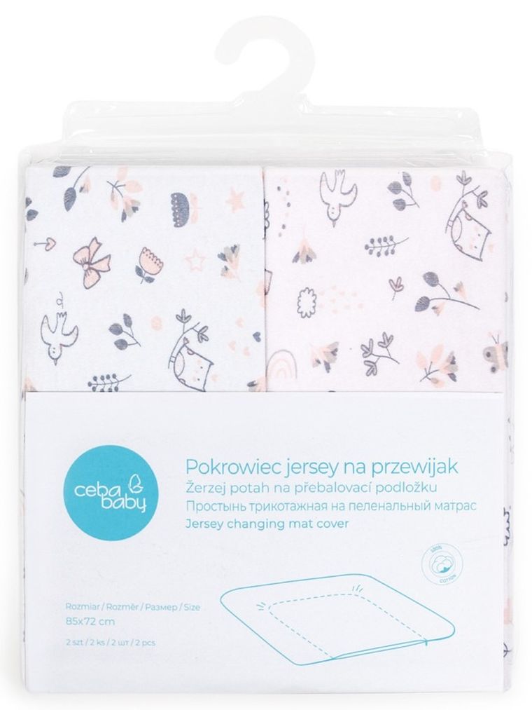 Ceba Baby, Bird World, pokrowiec na przewijak miękki, 85-72 cm, 2 szt.