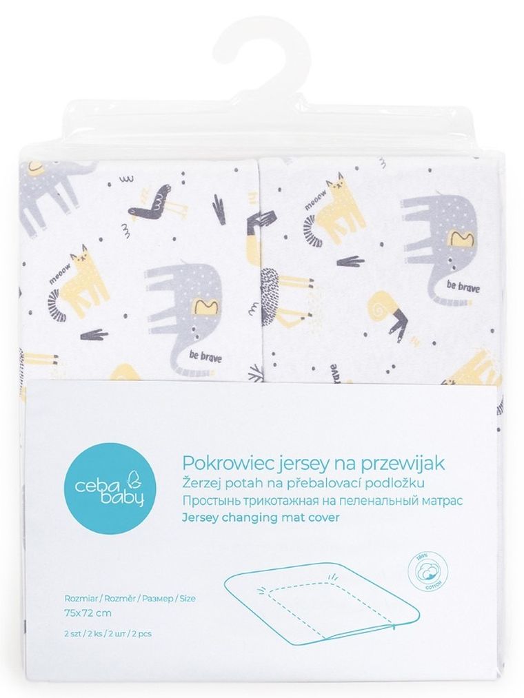 Ceba Baby, Elephant, pokrowiec na przewijak miękki, 75-72 cm, 2 szt.