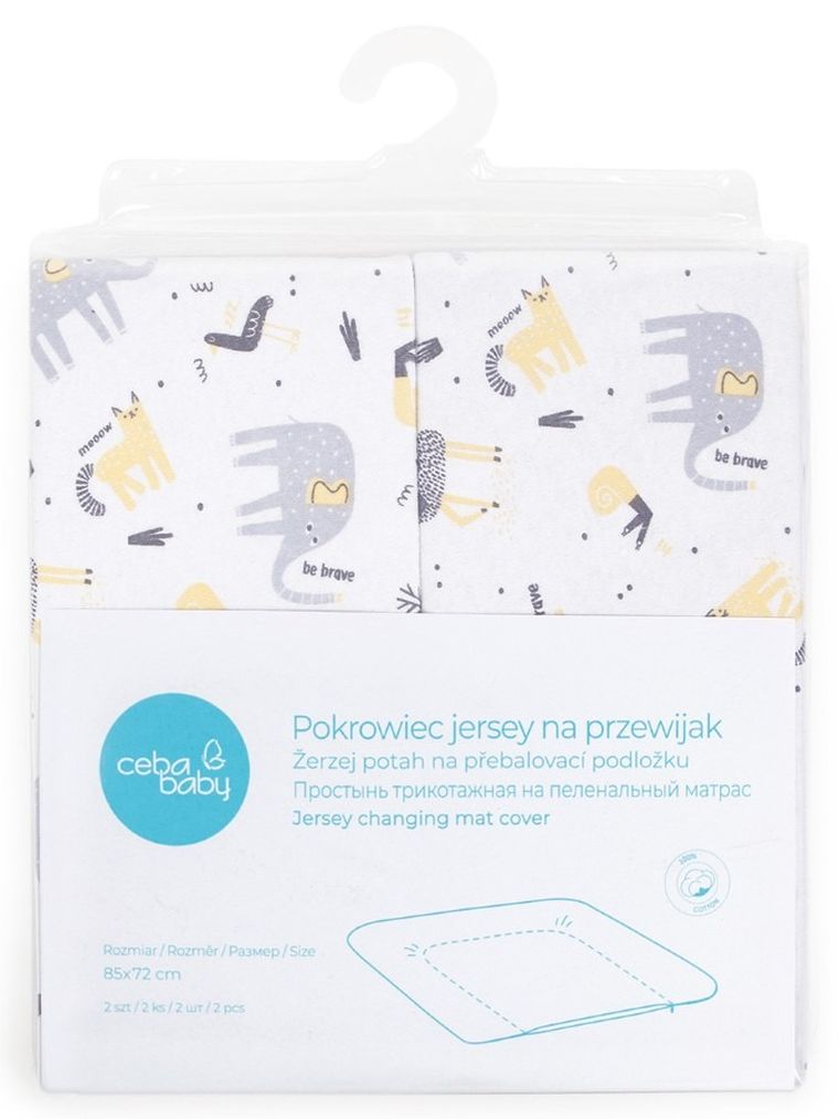 Ceba Baby, Elephant, pokrowiec na przewijak miękki, 85-72 cm, 2 szt.