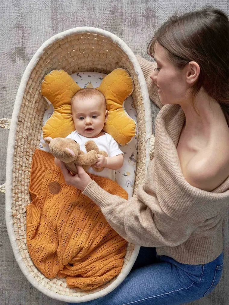 Ceba Baby, Jodełka, dziany kocyk dziecięcy, Peru, 90-90 cm