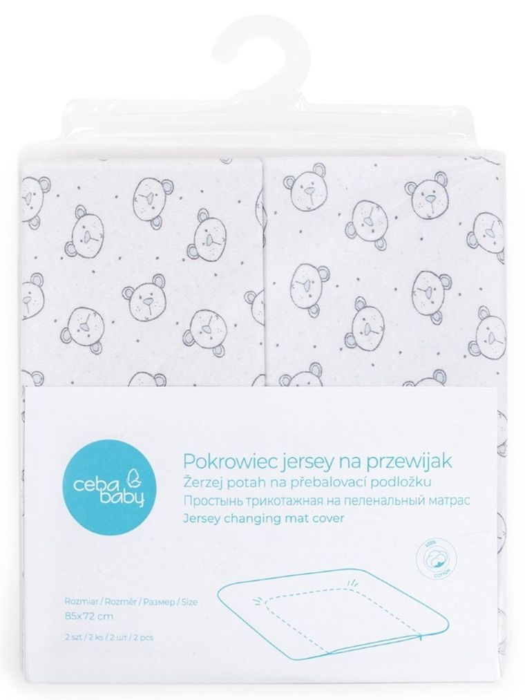 Ceba Baby, Teddy Bear, pokrowiec na przewijak miękki, 85-72 cm, 2 szt.