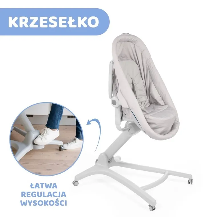 Chicco, Baby Hug 4in1, kołyska, leżaczek, krzesełko, Glacial