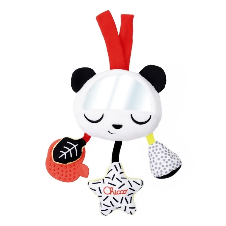 Chicco, Baby Sense & Focus, Panda, kontrastowa zawieszka do wózka z lusterkiem