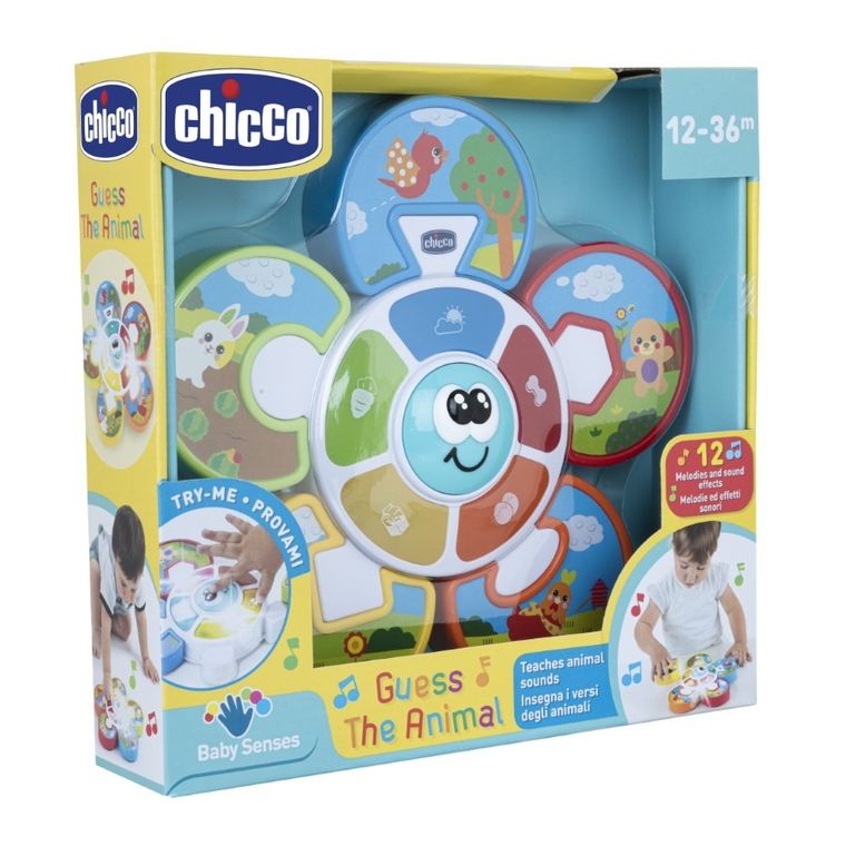 Chicco, Baby Senses, Odgadnij zwierzątko, układanka, zabawka elektroniczna