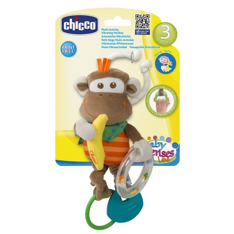 Chicco, Baby Senses, Wibrująca Małpka, gryzak