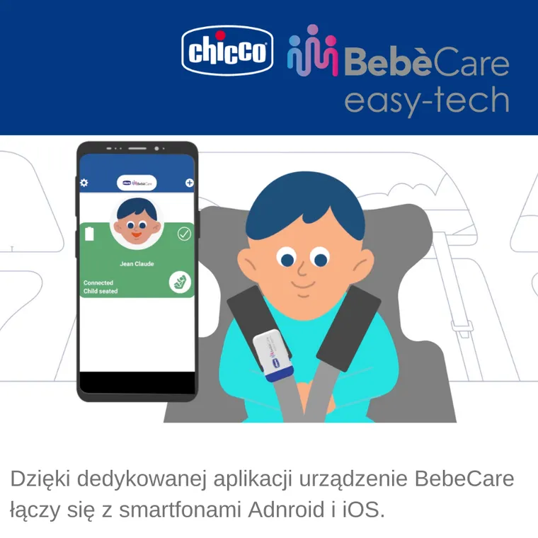 Chicco, Bebecare Easy Tech, system informujący o pozostawieniu dziecka w aucie