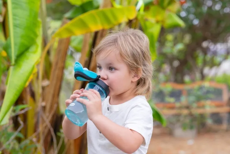 Chicco, bidon, niebieski, 350 ml, 2l+